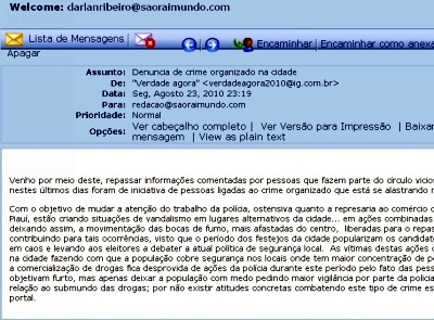 Email Enviado por Internauta